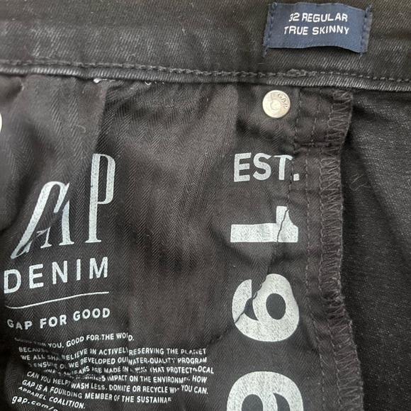 GAP JEANS 32 regular true skinny black - Picture 5 of 7